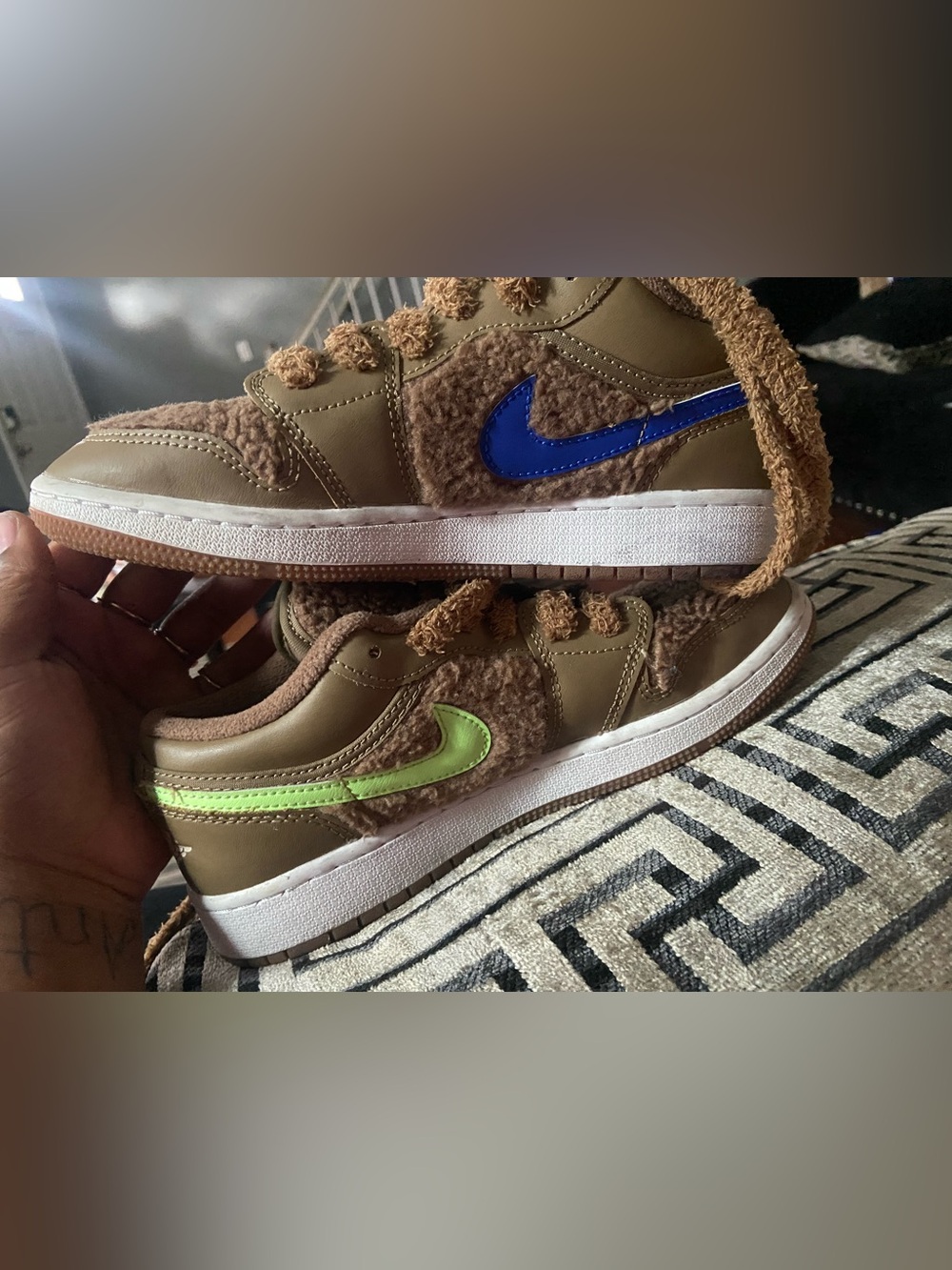 Kids Air Jordan 1 Low Utility GS 'Teddy Bear' size 4.5